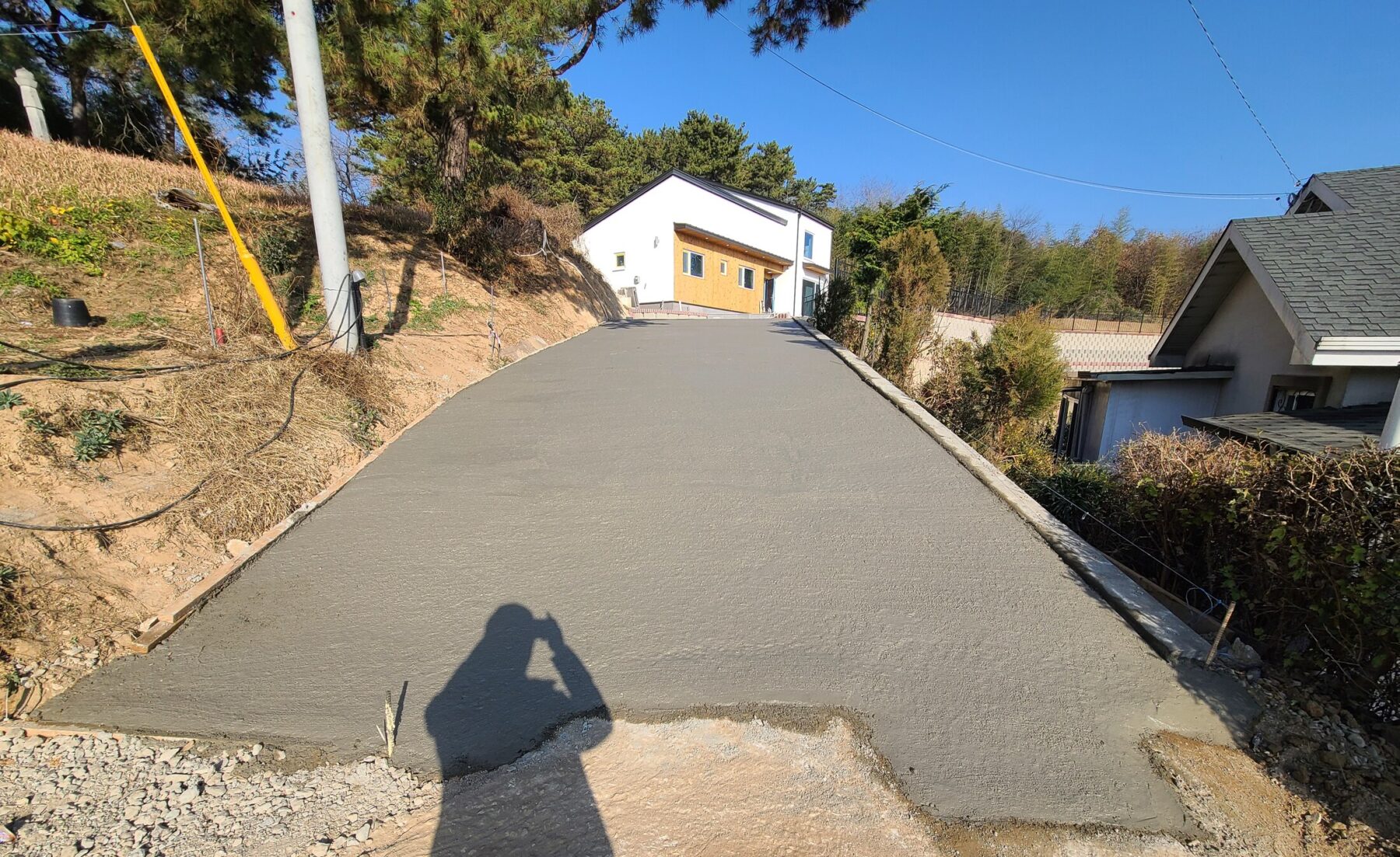 계룡시 전원주택 경사 진입로 콘크리트 타설 완료