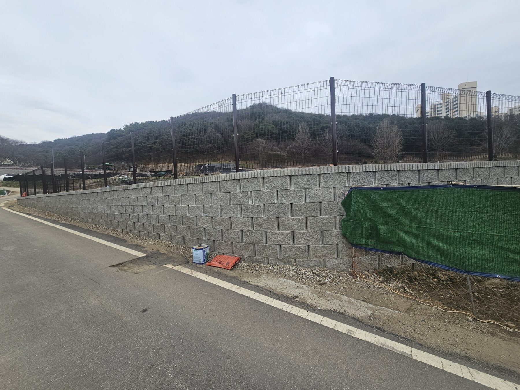 남양주시 진접읍 2차 보강토 옹벽 도로변 완성 전경
