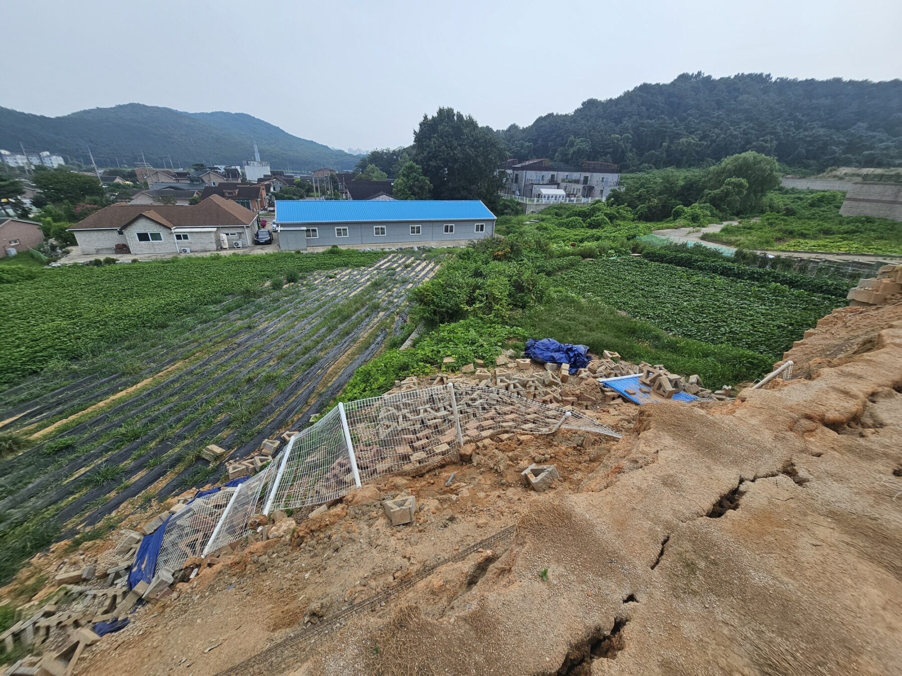 영종도 보강토 붕괴부 제한 철거와 식생블럭 전환 공사